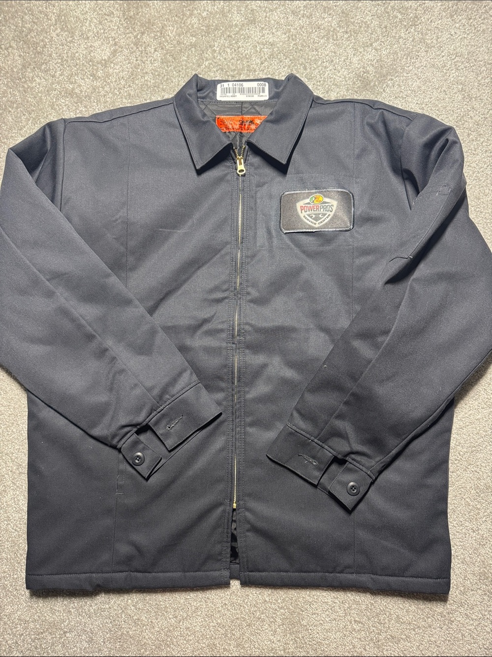 Cintas Bass Pro Shop Service Center Power Pros Zip-Front Work Jacket Size L